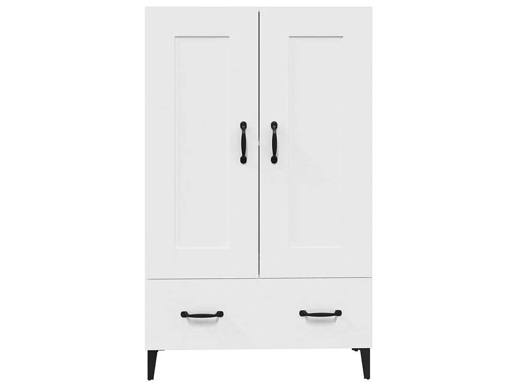 Hoge kast 70x31x115 cm bewerkt hout wit