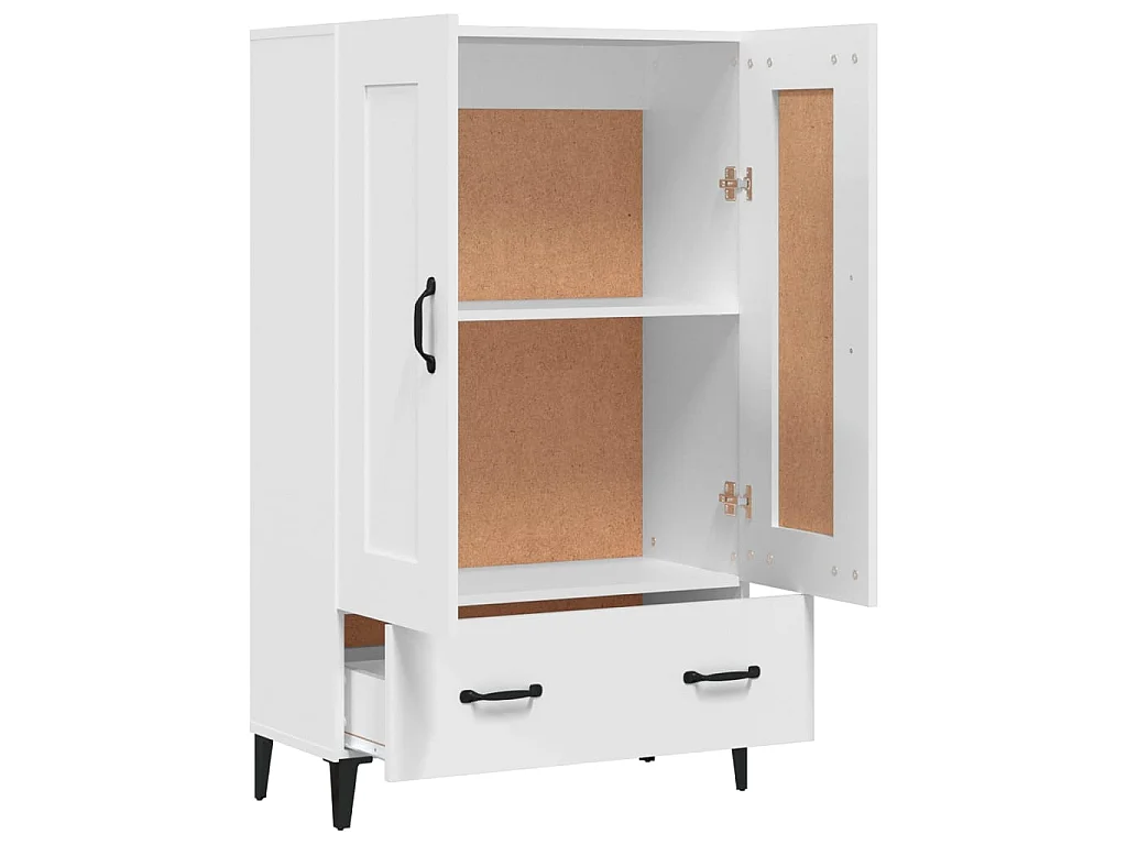 Hoge kast 70x31x115 cm bewerkt hout wit