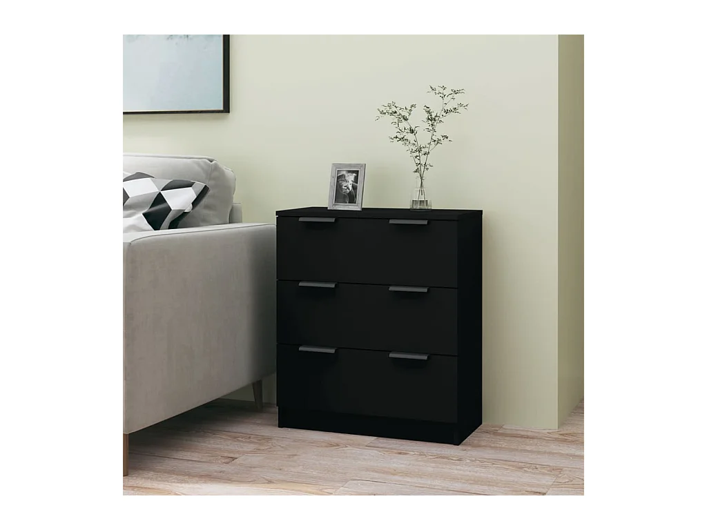 Sideboard Schwarz 60x30x70 cm Holzwerkstoff