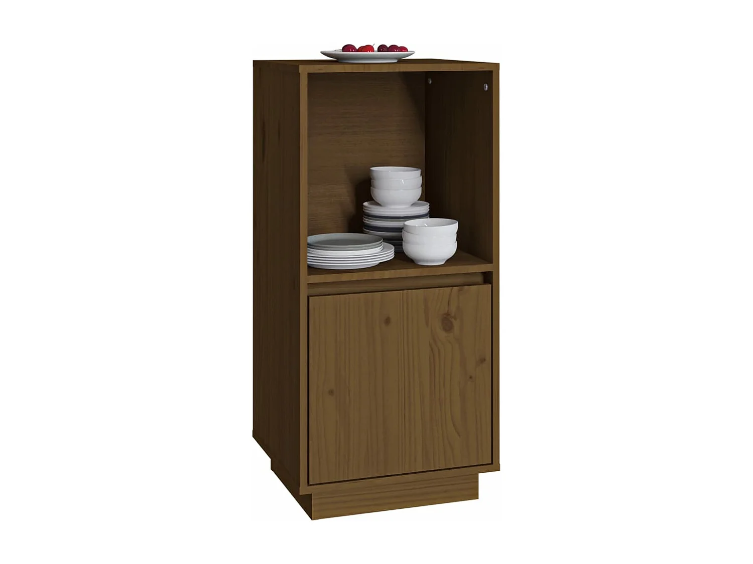 Buffet marron miel 38x35x80 cm bois massif de pin