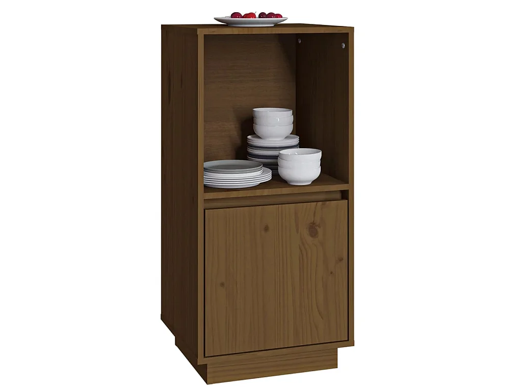Buffet marron miel 38x35x80 cm bois massif de pin