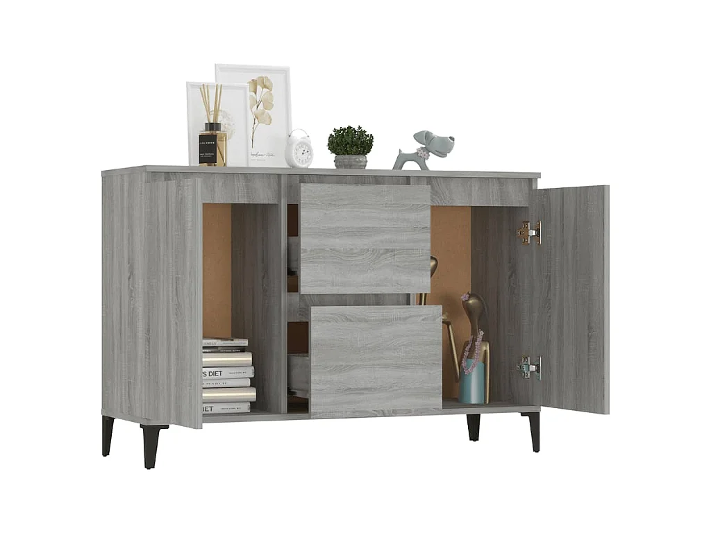 Buffet Sonoma gris 102x35x70 cm Bois d'ingénierie