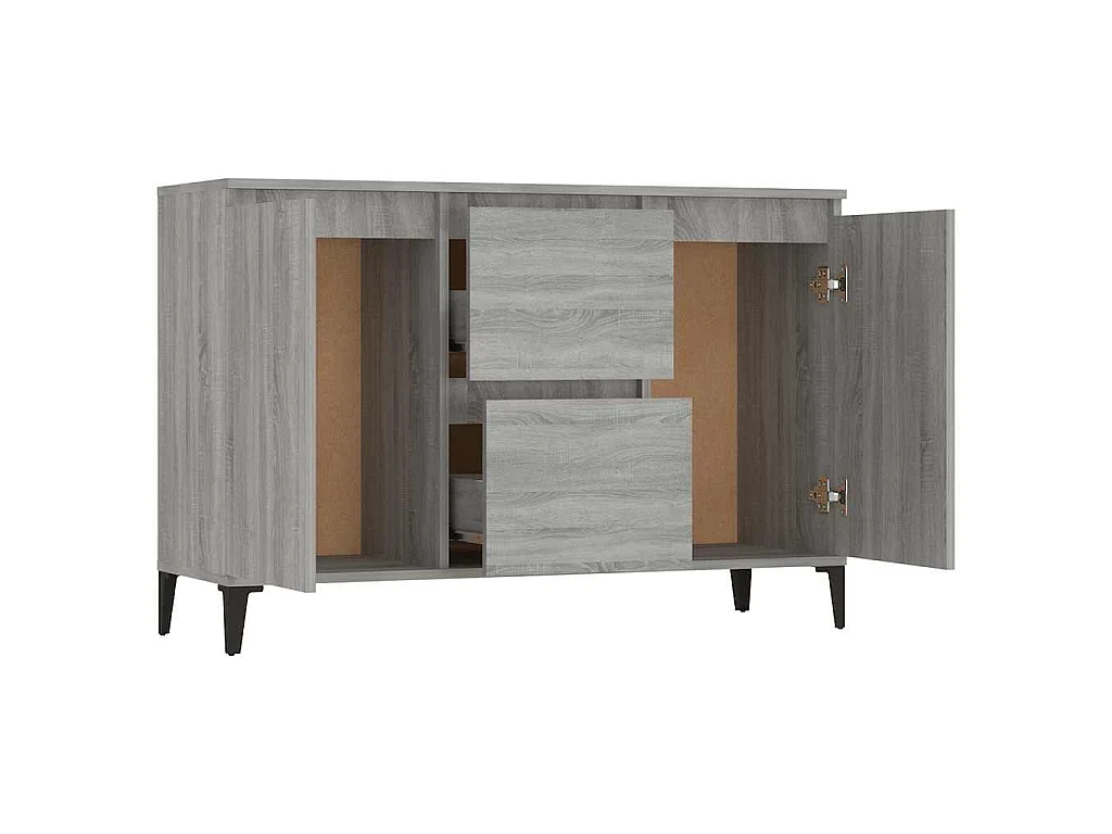Aparador de madera contrachapada gris Sonoma 102x35x70 cm