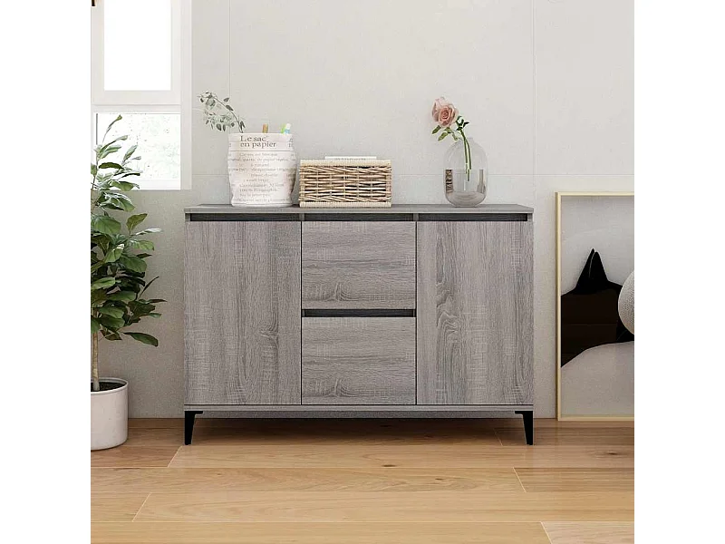 Buffet Sonoma gris 102x35x70 cm Bois d'ingénierie