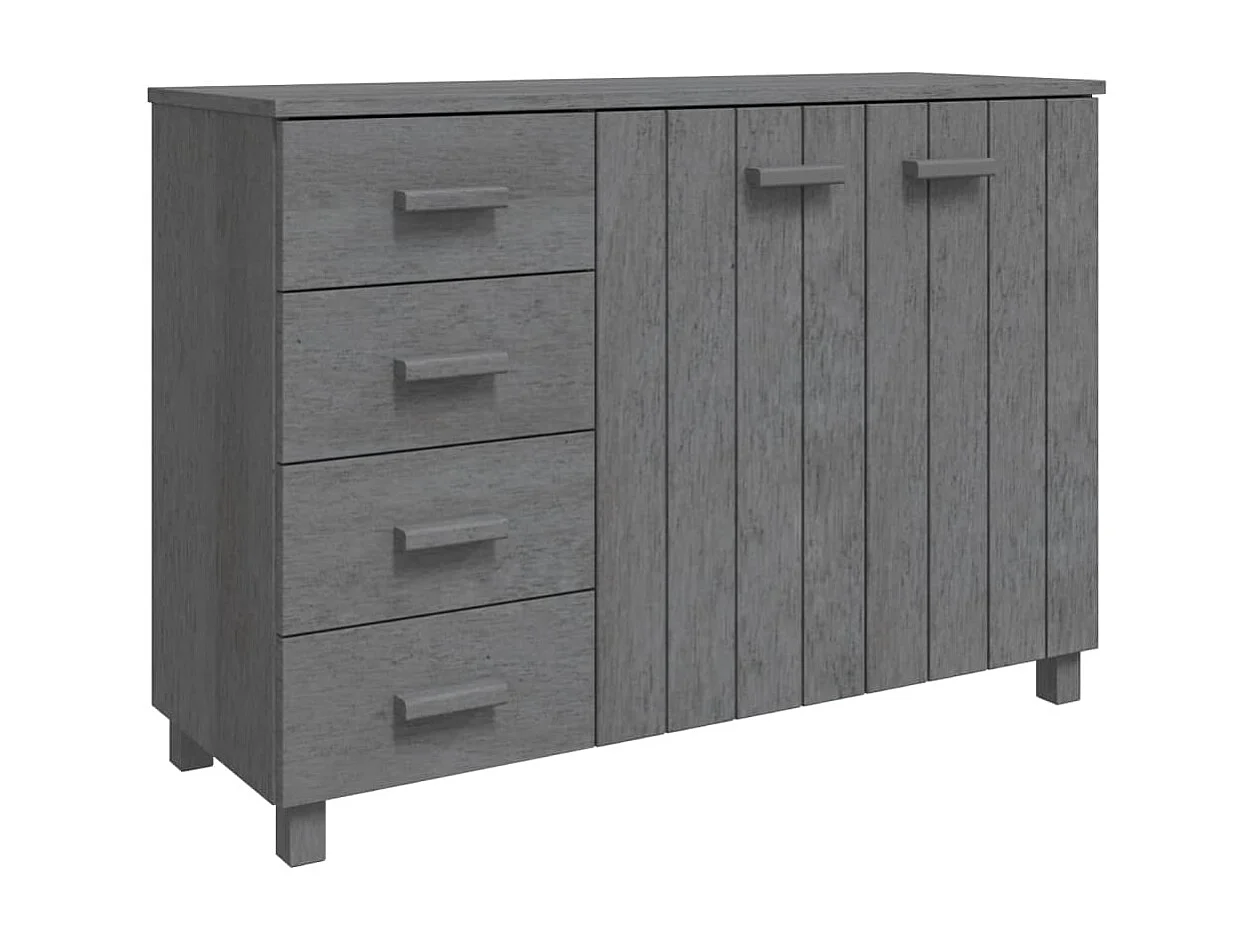 Sideboard HAMAR Dunkelgrau 113x40x80 cm Massivholz Kiefer