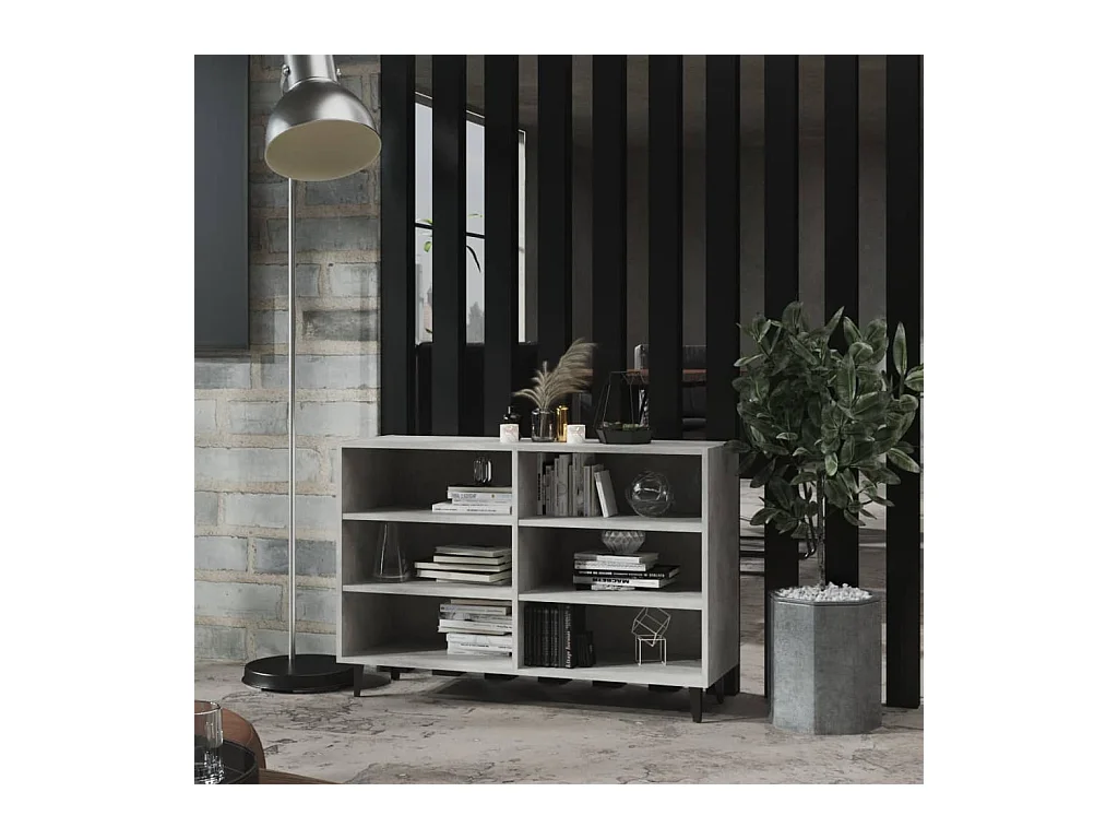 Buffet gris béton 103,5x35x70 cm bois d'ingénierie