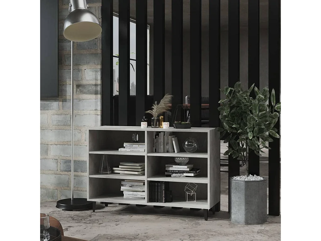 Buffet gris béton 103,5x35x70 cm bois d'ingénierie