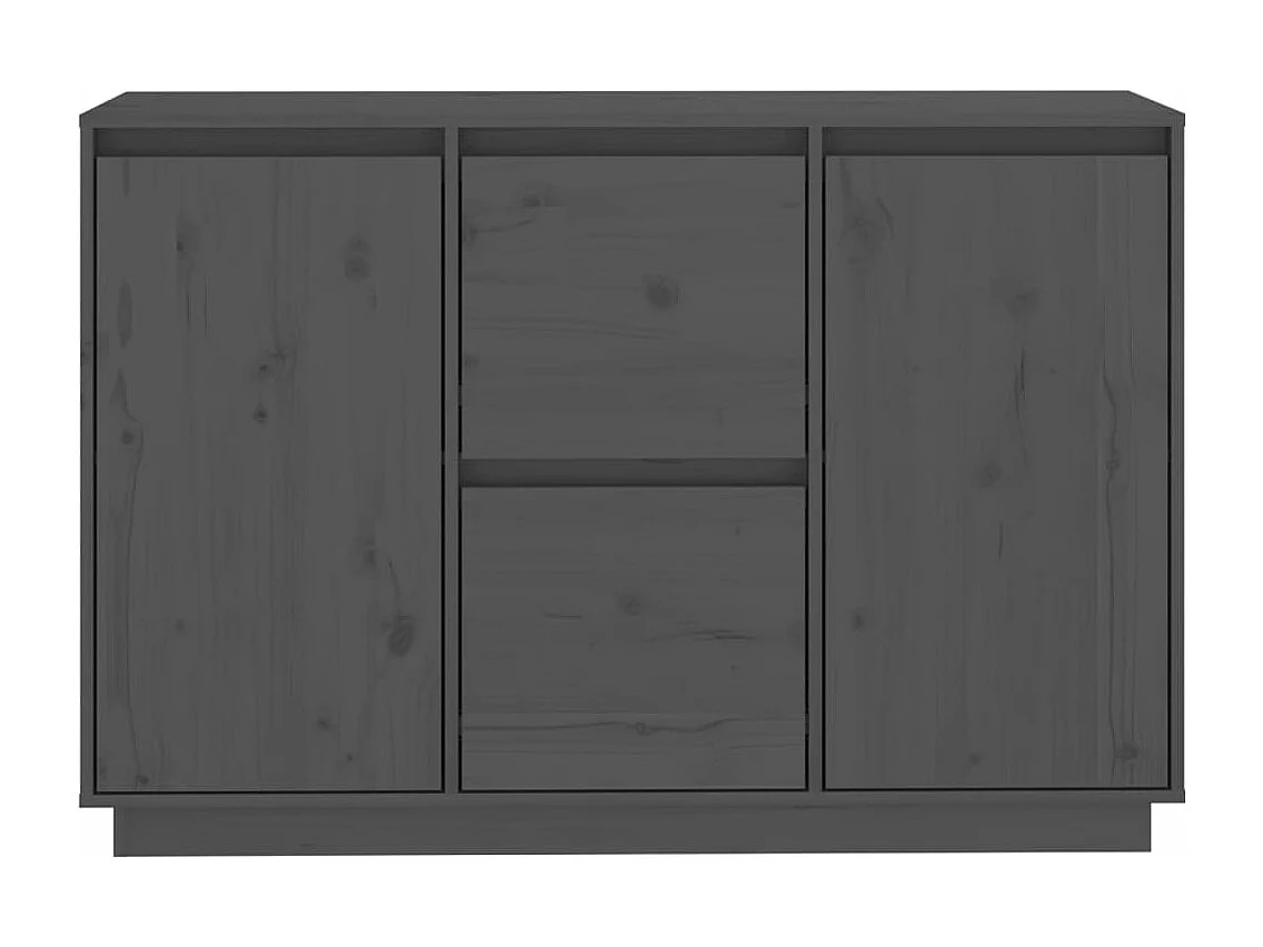 Dressoir 111x34x75 cm massief grenenhout grijs