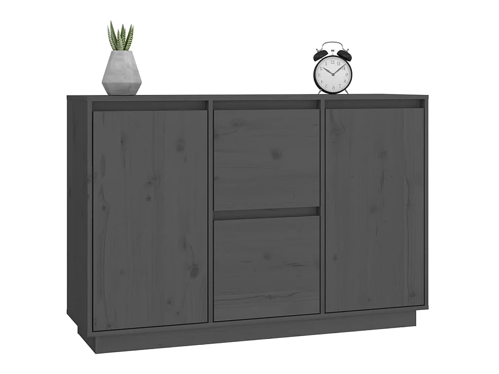 Dressoir 111x34x75 cm massief grenenhout grijs