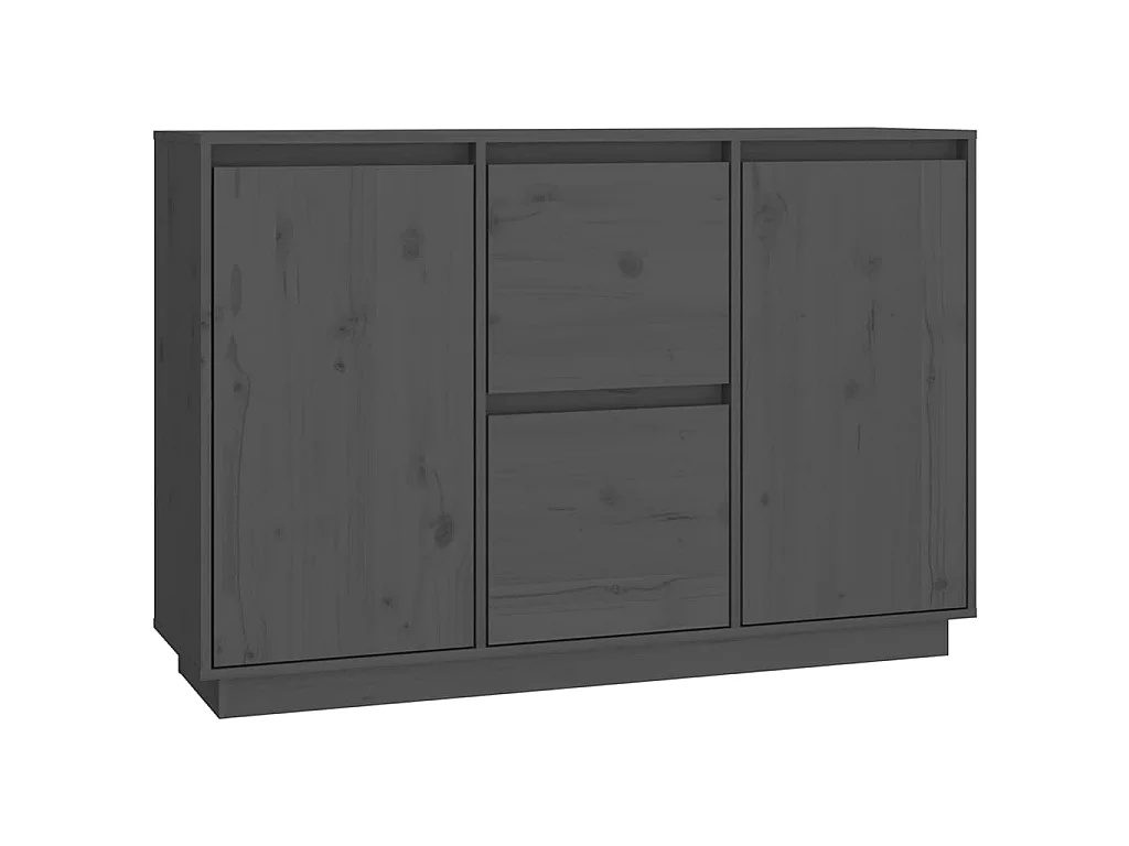 Buffet Gris 111x34x75 cm Bois massif de pin