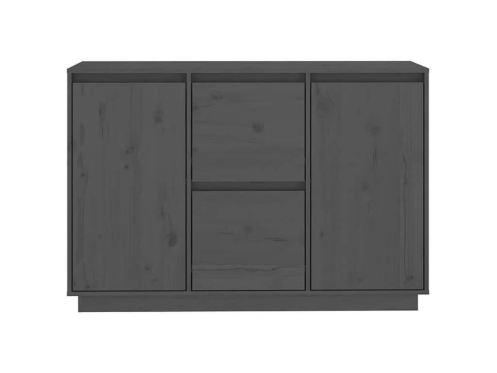 Buffet Gris 111x34x75 cm Bois massif de pin