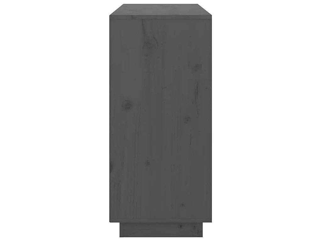 Buffet Gris 111x34x75 cm Bois massif de pin