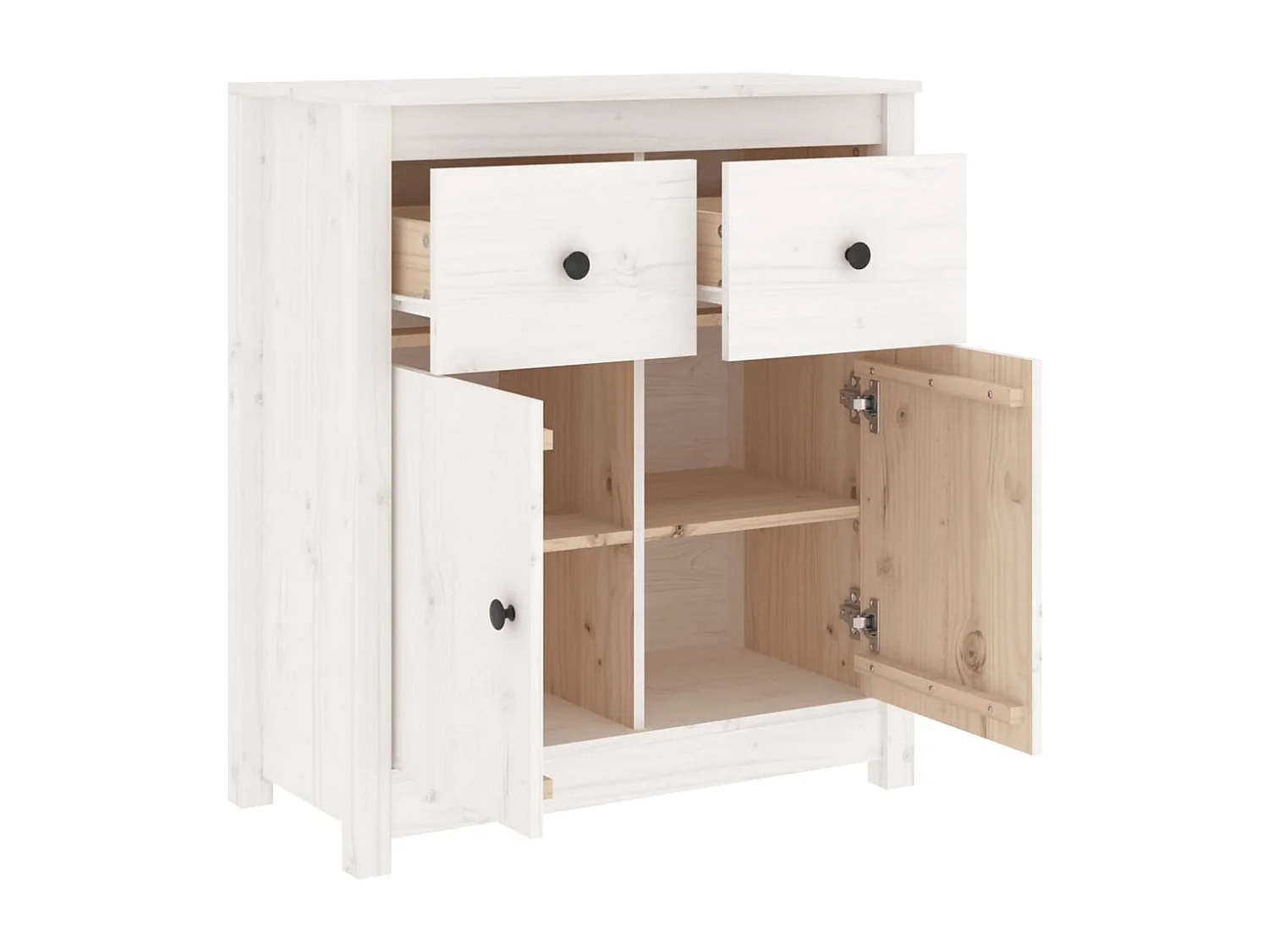 Aparador de madera maciza de pino blanco 70x35x80 cm