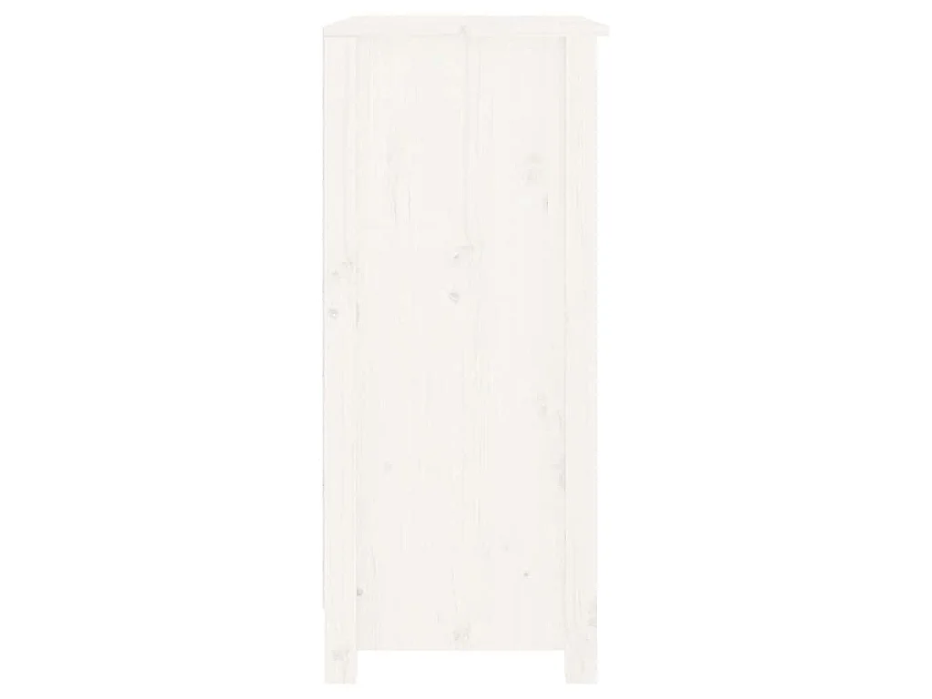 Credenza Bianca 70x35x80 cm in Legno Massello di Pino