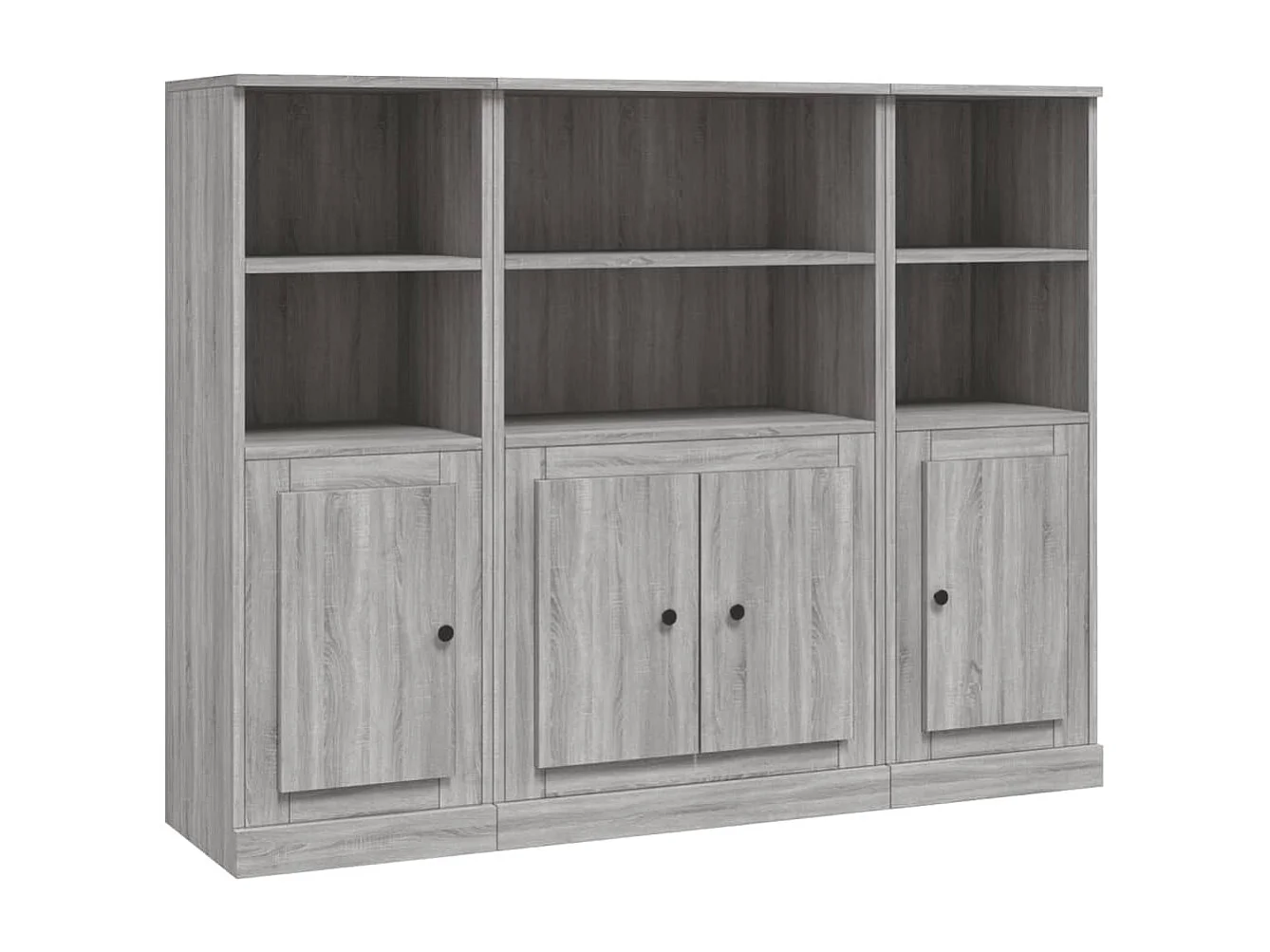 Highboards 3 Stk. Grau Sonoma Holzwerkstoff