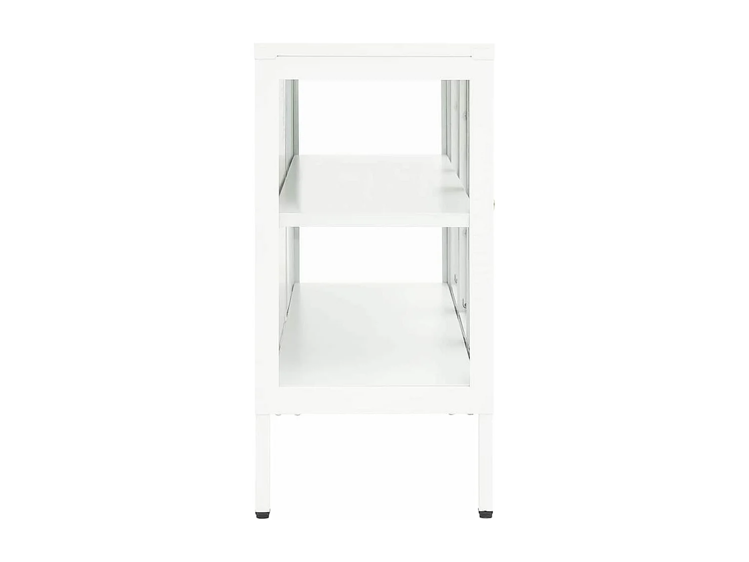 Sideboard Weiß 105x35x70 cm Stahl und Glas