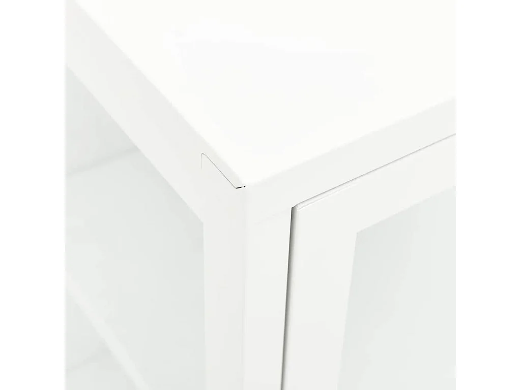 Sideboard Weiß 105x35x70 cm Stahl und Glas