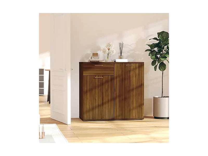 Dressoir 80x36x75 cm bewerkt hout bruin eikenkleur