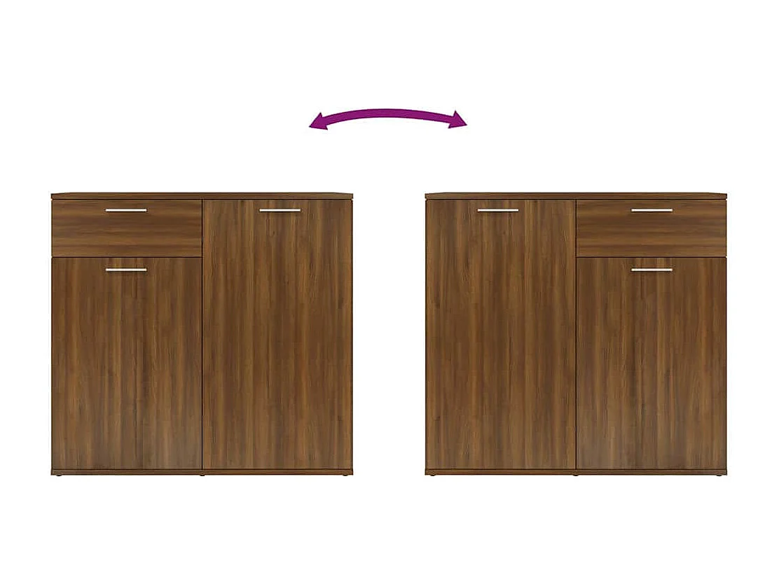 Buffet Chêne marron 80x36x75 cm Bois d'ingénierie