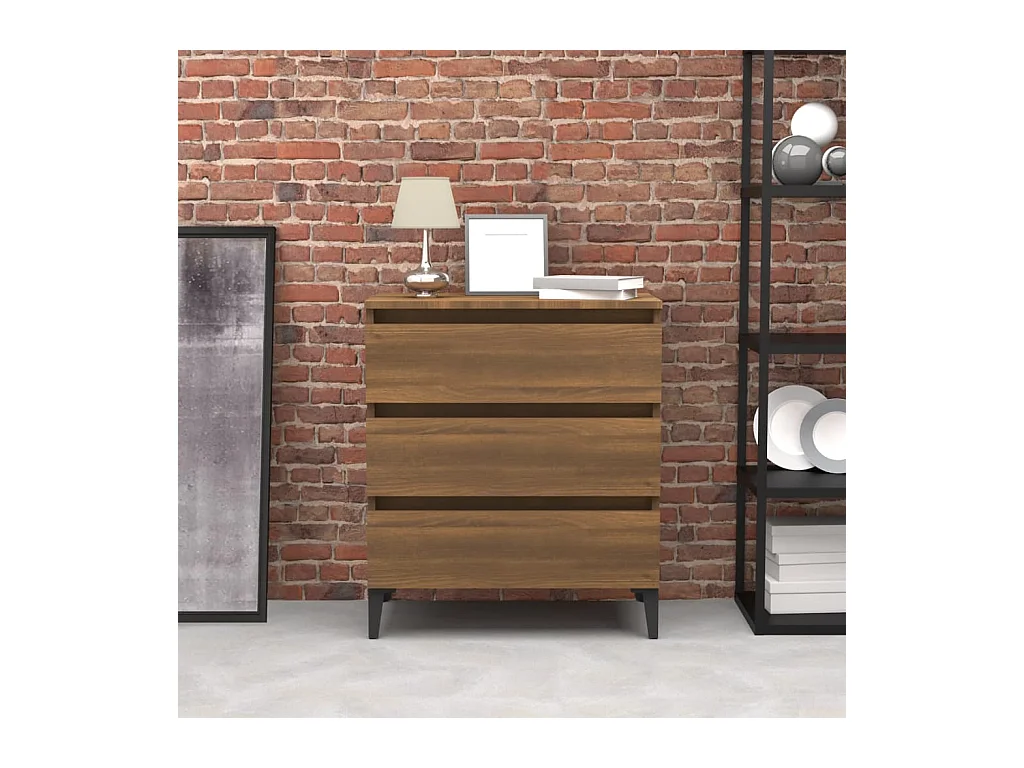 Dressoir 60x35x69 cm bewerkt hout bruin eikenkleur