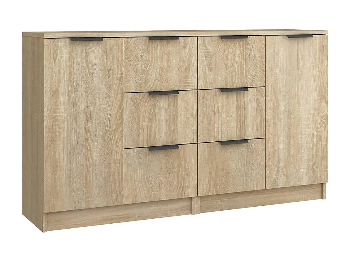 Sideboards 2 Stk. Sonoma-Eiche 60x30x70 cm Holzwerkstoff