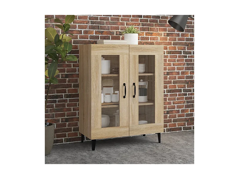 Buffet chêne sonoma 69,5x34x90 cm bois d'ingénierie