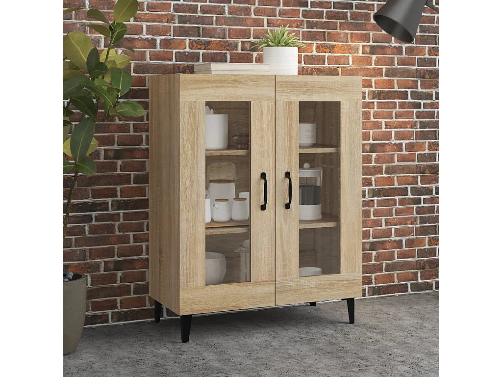 Dressoir 69,5x34x90 cm bewerkt hout sonoma eikenkleurig
