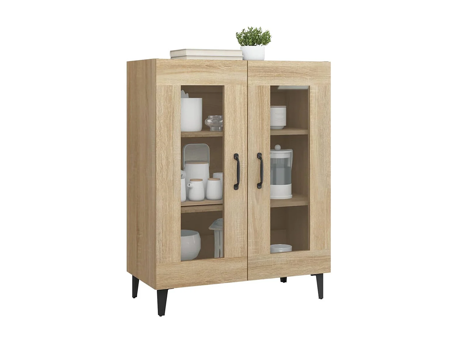 Dressoir 69,5x34x90 cm bewerkt hout sonoma eikenkleurig