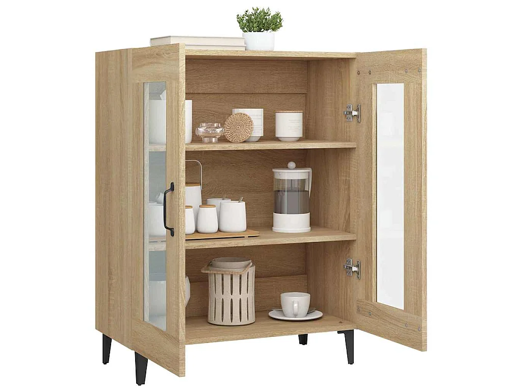 Dressoir 69,5x34x90 cm bewerkt hout sonoma eikenkleurig