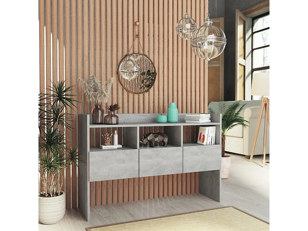 Buffet Gris béton 105x30x70 cm Bois d’ingénierie