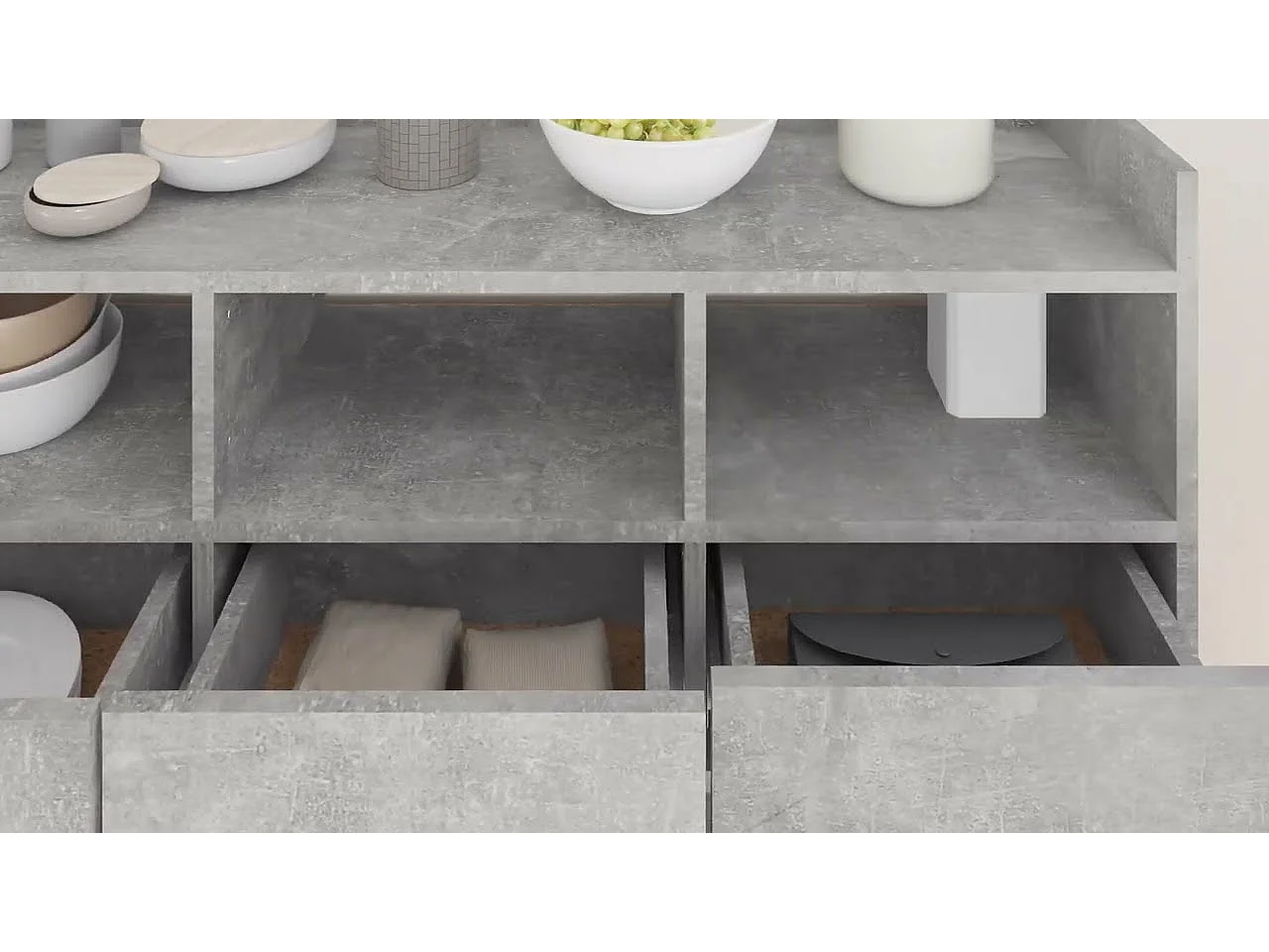 Buffet Gris béton 105x30x70 cm Bois d’ingénierie