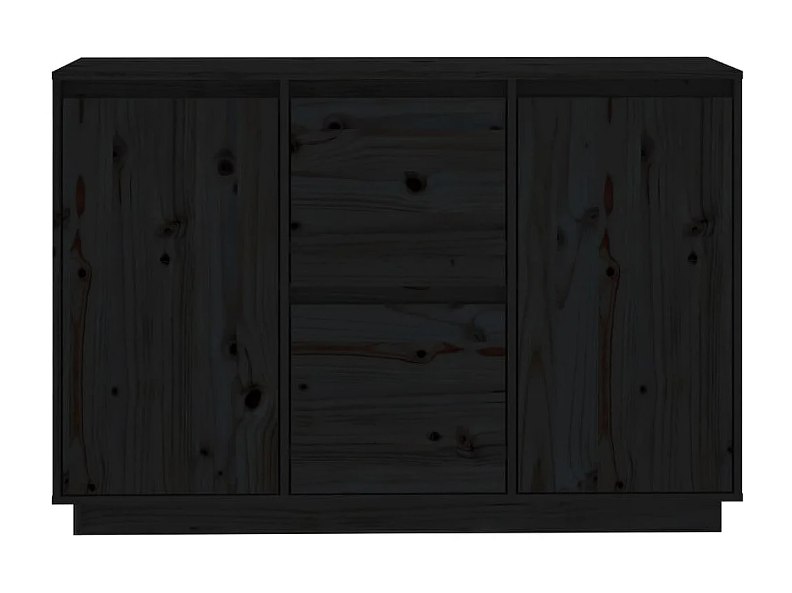 Aparador 111x34x75 cm madeira de pinho maciça preto