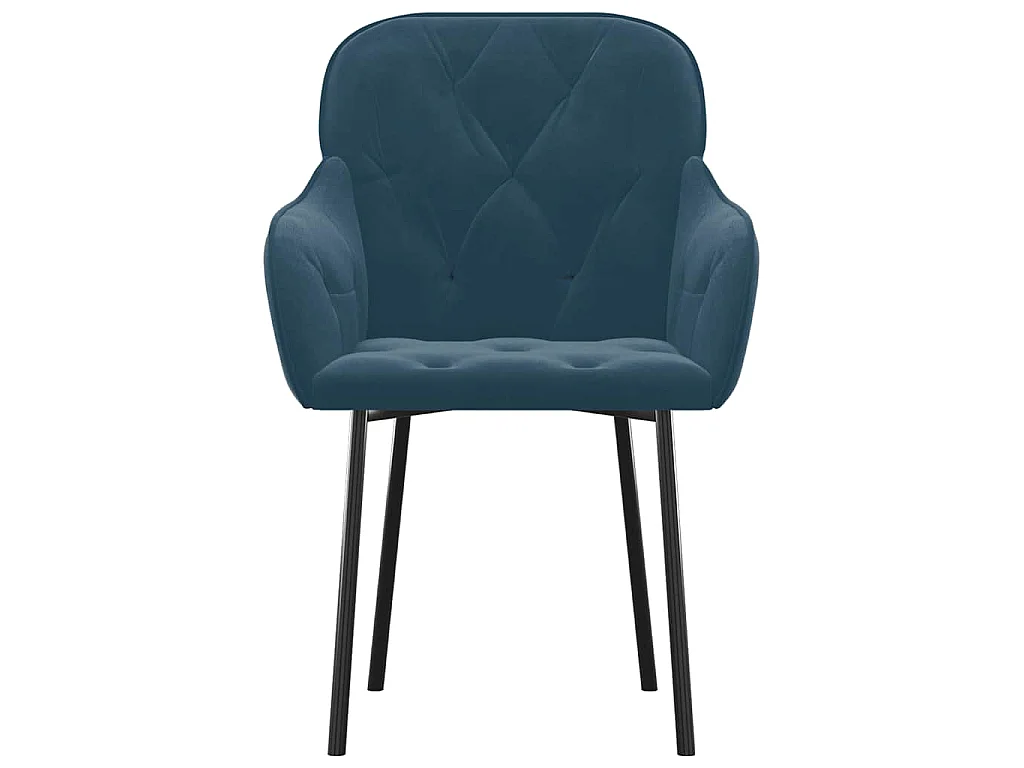 Esszimmerstühle 2 Stk. Blau Samt