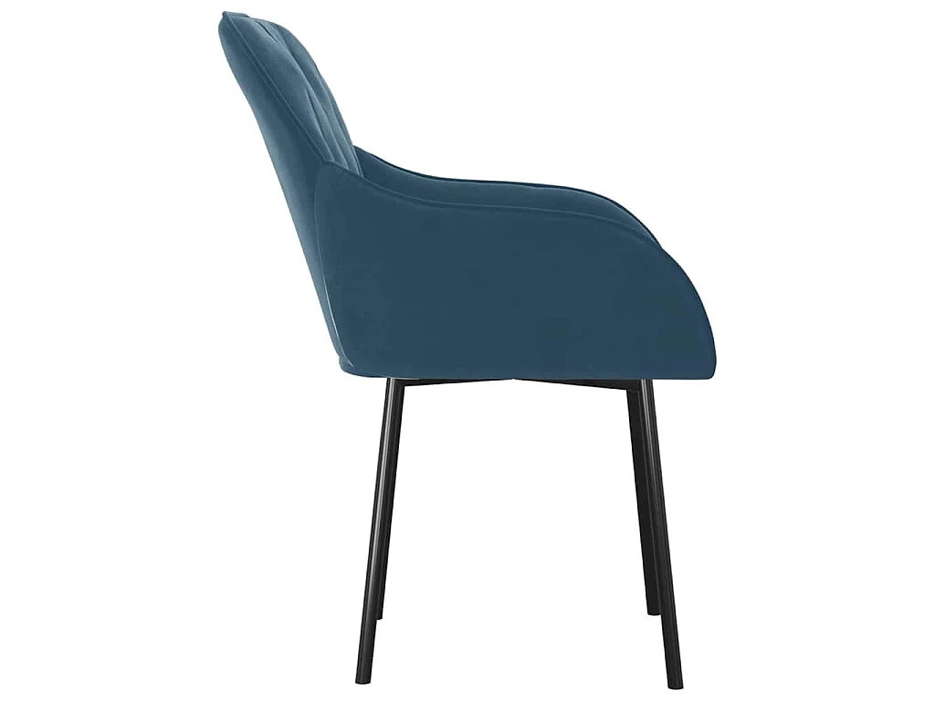 Esszimmerstühle 2 Stk. Blau Samt