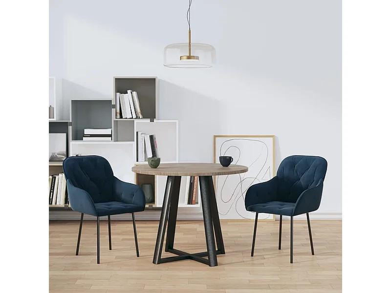Cadeiras de jantar 2 pcs veludo azul