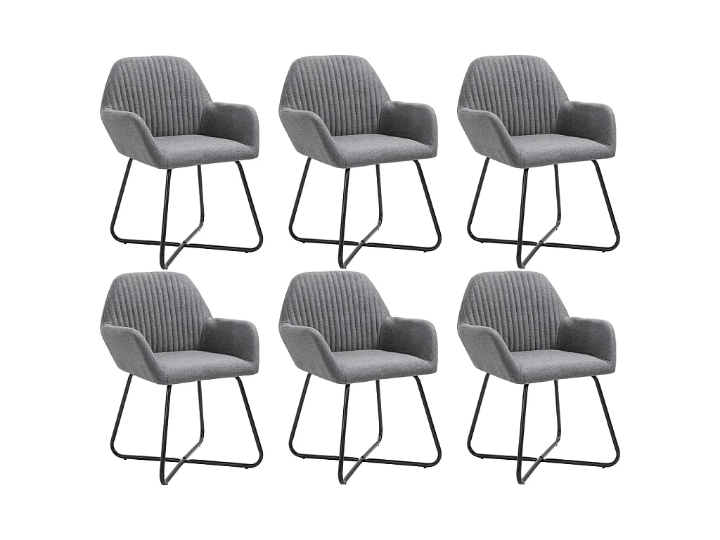 Chaises à manger lot de 6 gris foncé tissu