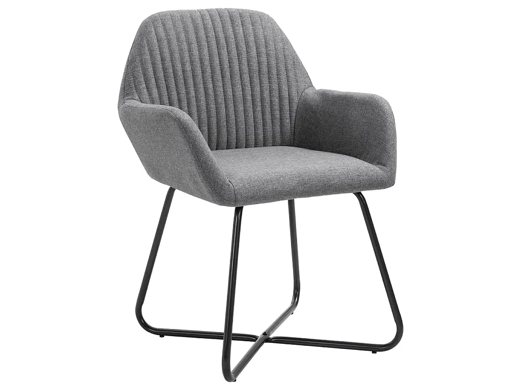 Chaises à manger lot de 6 gris foncé tissu