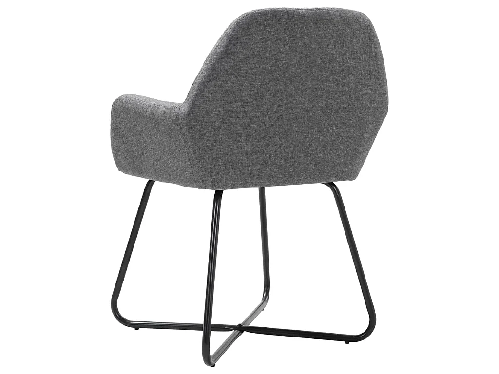 Chaises à manger lot de 6 gris foncé tissu