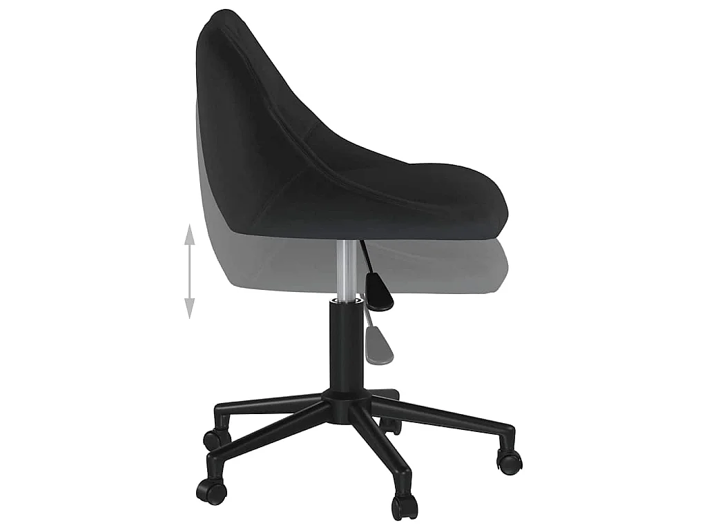 Chaise pivotante de salle à manger Noir Velours