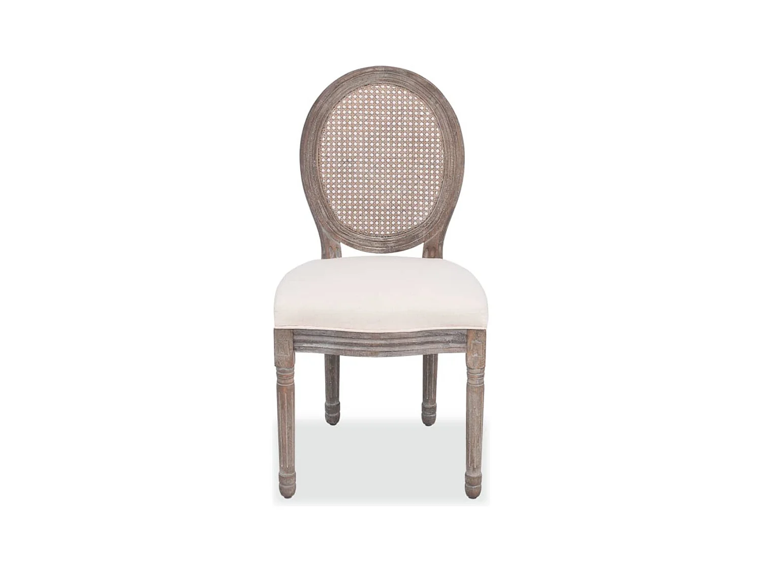 Chaises à manger lot de 6 crème tissu