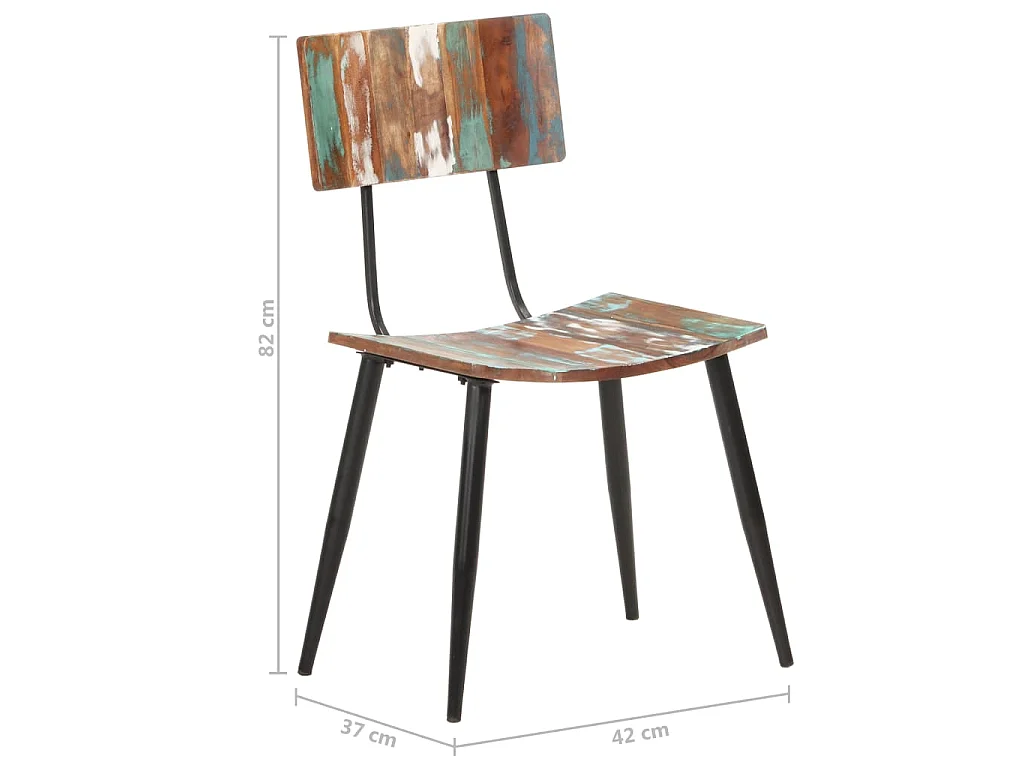 Sillas de comedor 4 unidades madera maciza reciclada