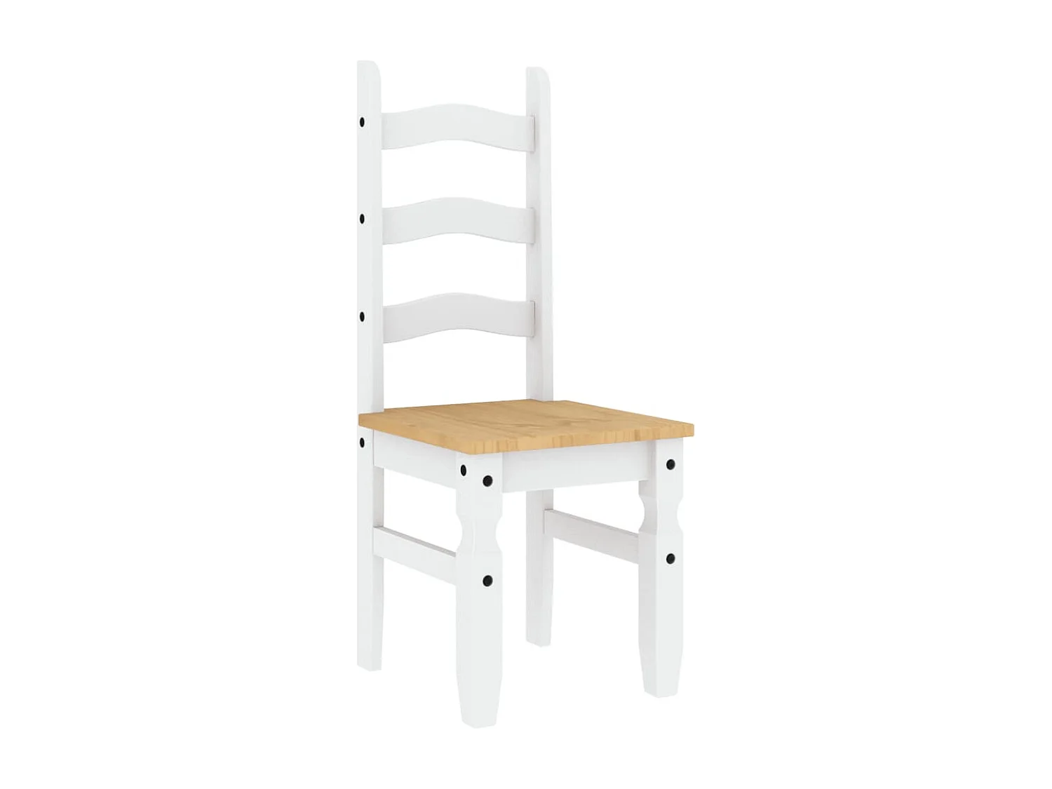 Essstühle 2 Stk. Corona Weiß 42x47x107 cm Massivholz Kiefer