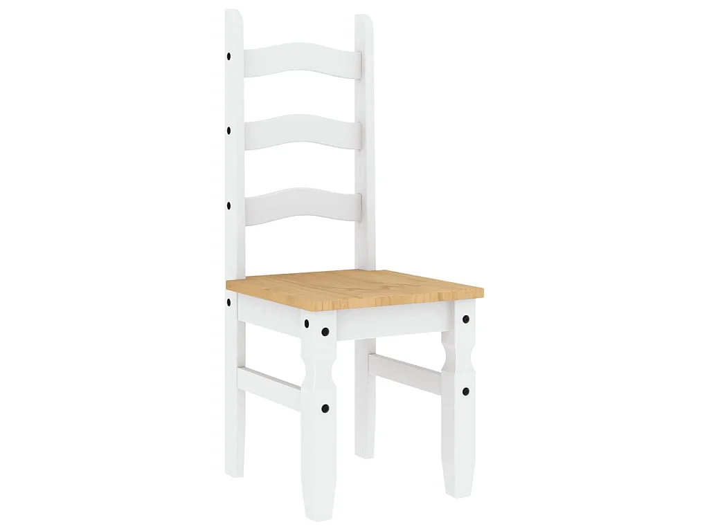 Sillas de comedor Corona 2 uds madera pino blanco 42x47x107 cm