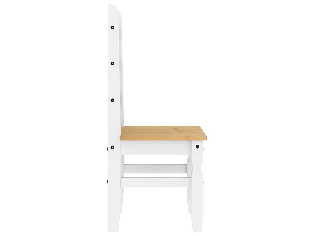 Sillas de comedor Corona 2 uds madera pino blanco 42x47x107 cm