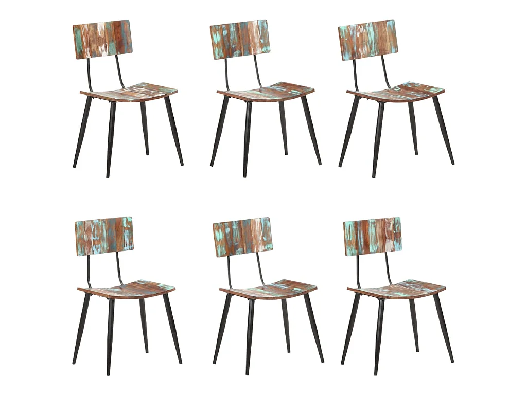 Eetkamerstoelen 6 st massief gerecycled hout