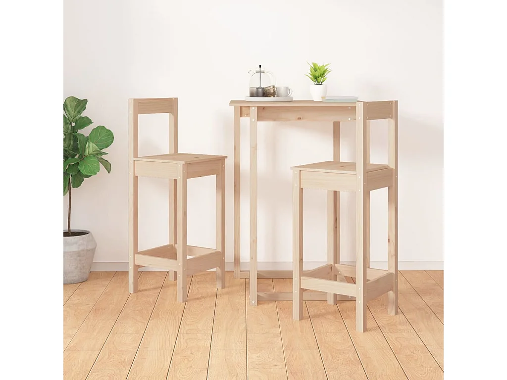 Chaises de bar lot de 2 40x41,5x112 cm bois de pin solide