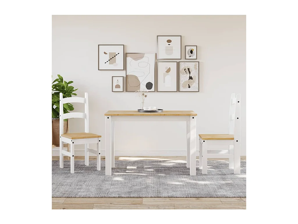 Eetkamerstoelen 2 st 40x46x99 cm massief grenenhout wit