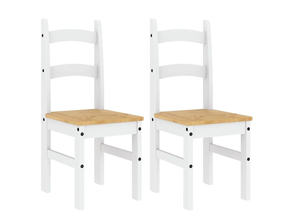 Cadeiras de jantar 2 pcs 40x46x99 cm pinho maciço branco