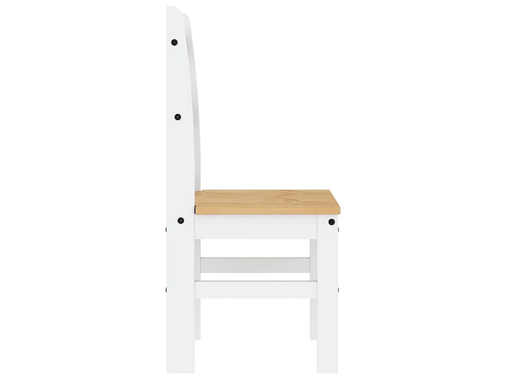 Sedie da Pranzo 2 pz Bianche 40x46x99 cm Legno Massello di Pino