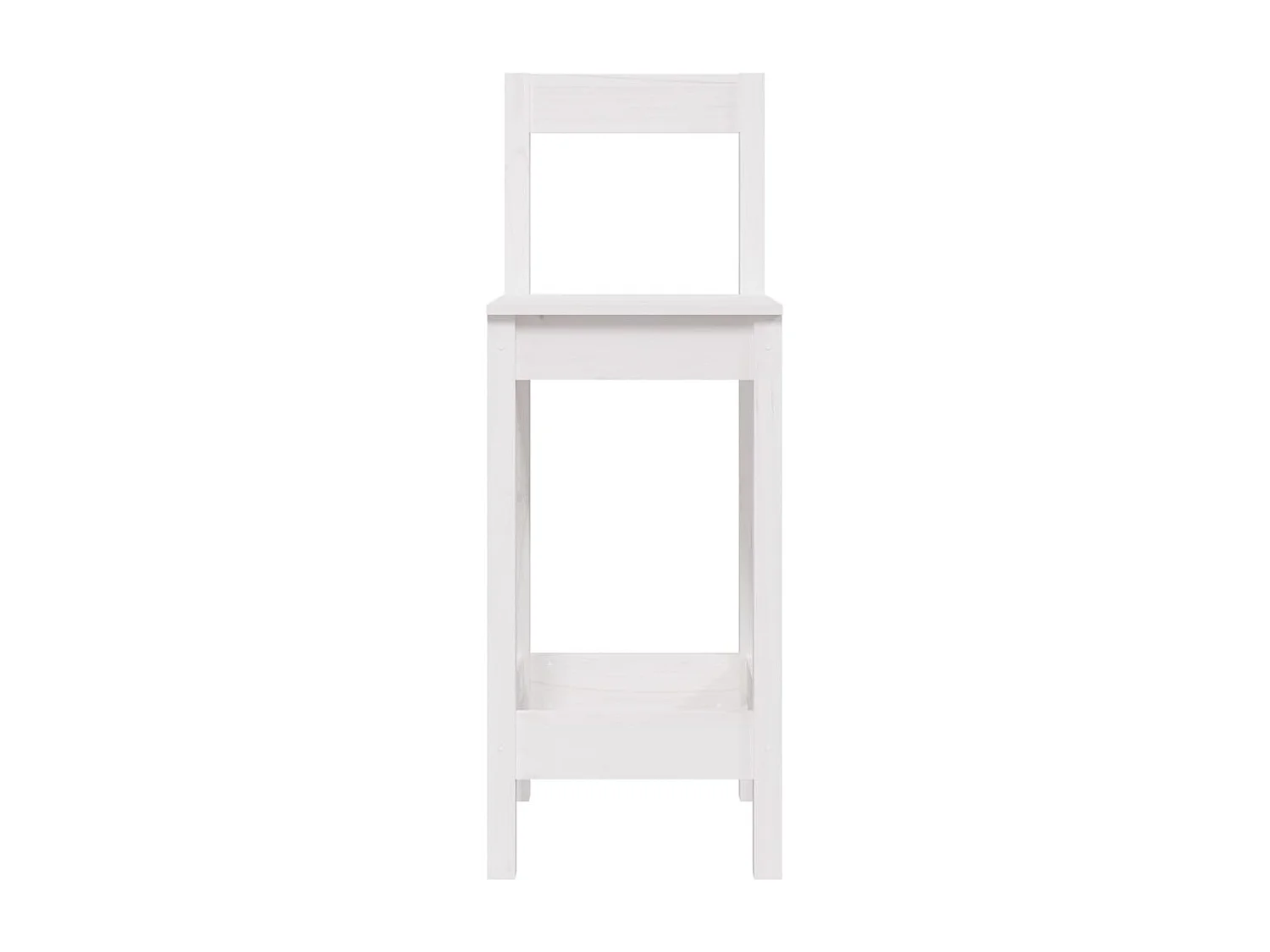 Sedie da Bar 2 pz Bianche 40x41,5x112 cm Legno Massello di Pino